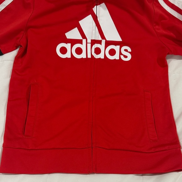 Adidas Kids Red and Black Track Jacket - Picture 3 of 6